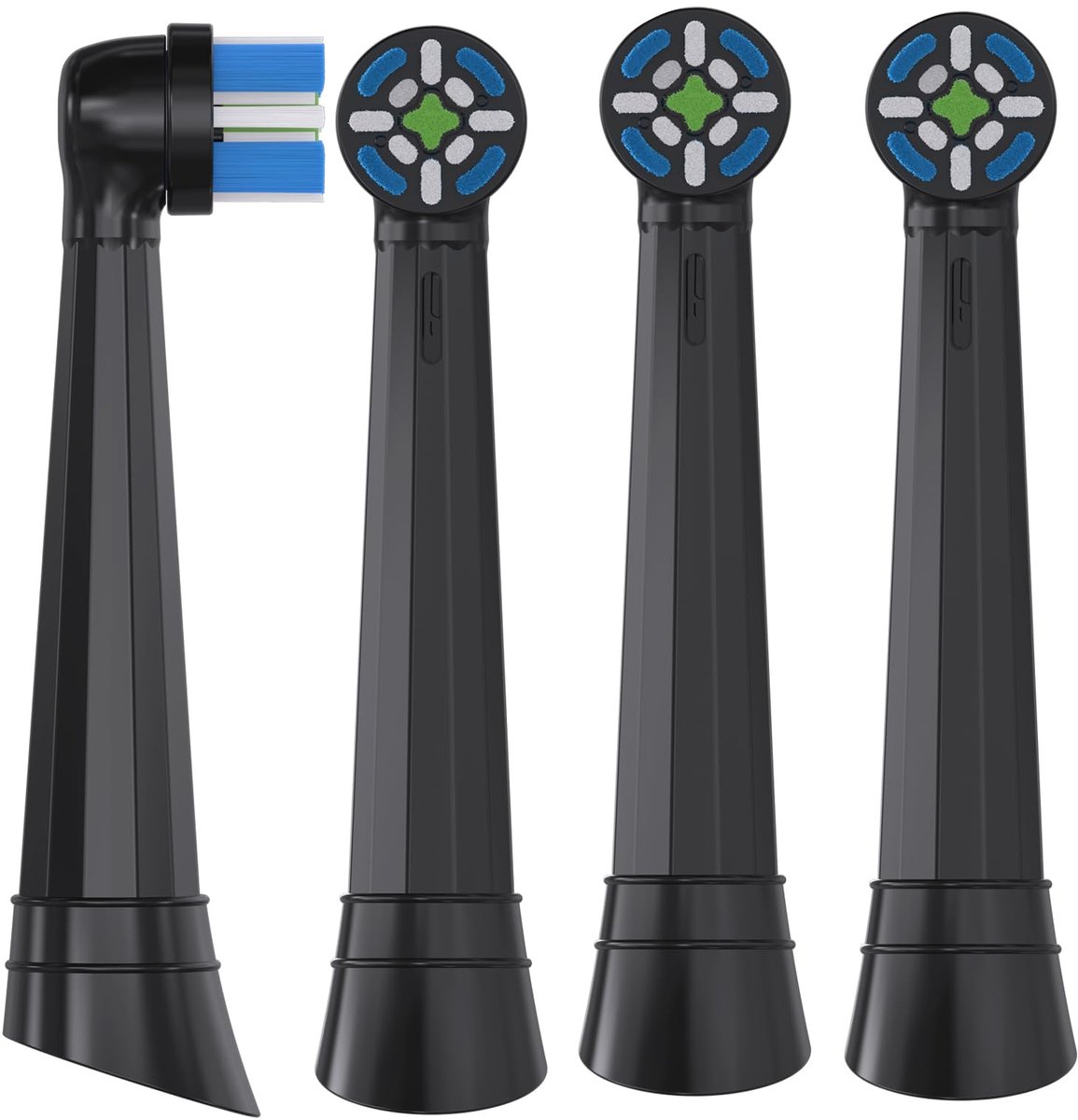 Vervangende opzetborstels geschikt voor Oral-B iO 3/4/5/6/7/8/9 Series Ultimate Clean elektrische tandenborstel - met roterende borstelkop en kruisende borstelharen - 4 stuks zwart