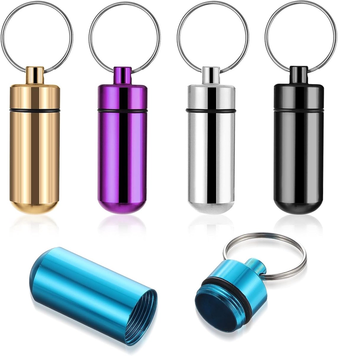 5-Pack Aluminium Kleine Pocket Pillendoos voor Opberging en Organisatie van Medicijnen