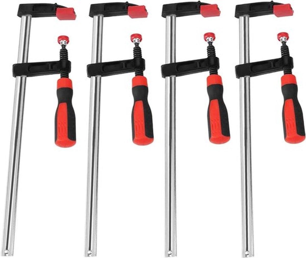 Set van 4 heavy duty bankschroeven van 300 mm gemaakt van gehard gietijzer, ideaal voor houtbewerking en doe-het-zelf projecten met stevige grip en duurzaamheid