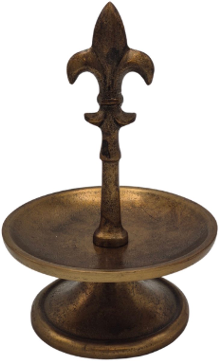 Deco4yourhome® - Etagere - Rond - Franse Lelie - Goud - Gold - 22cm