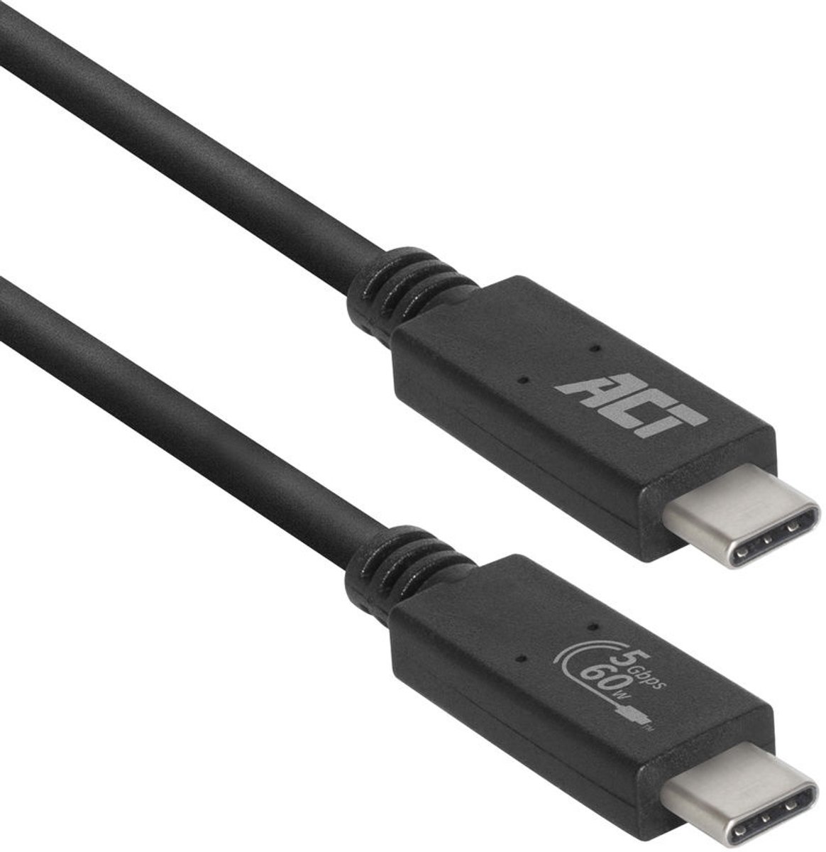 ACT AC7402 Gecertificeerde USB-C Kabel | 3.2 Gen1 | Aansluitkabel | C male - C male | 5Gbps