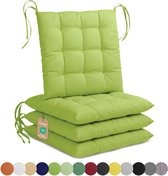 Lavea® Stoelkussens 40x40 cm, Set van 4 – Zitkussen & Stoelpads voor Binnen en Buiten – Comfortabel, Wasbaar en Duurzaam – Licht Lindegroen