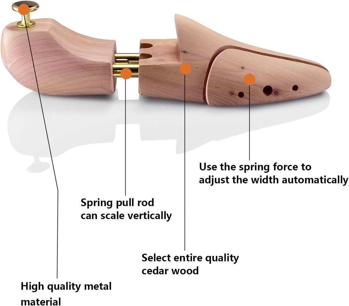 Houten schoenspanner van hoge kwaliteit voor het rekken van schoenen, ideaal voor elke voetmaat