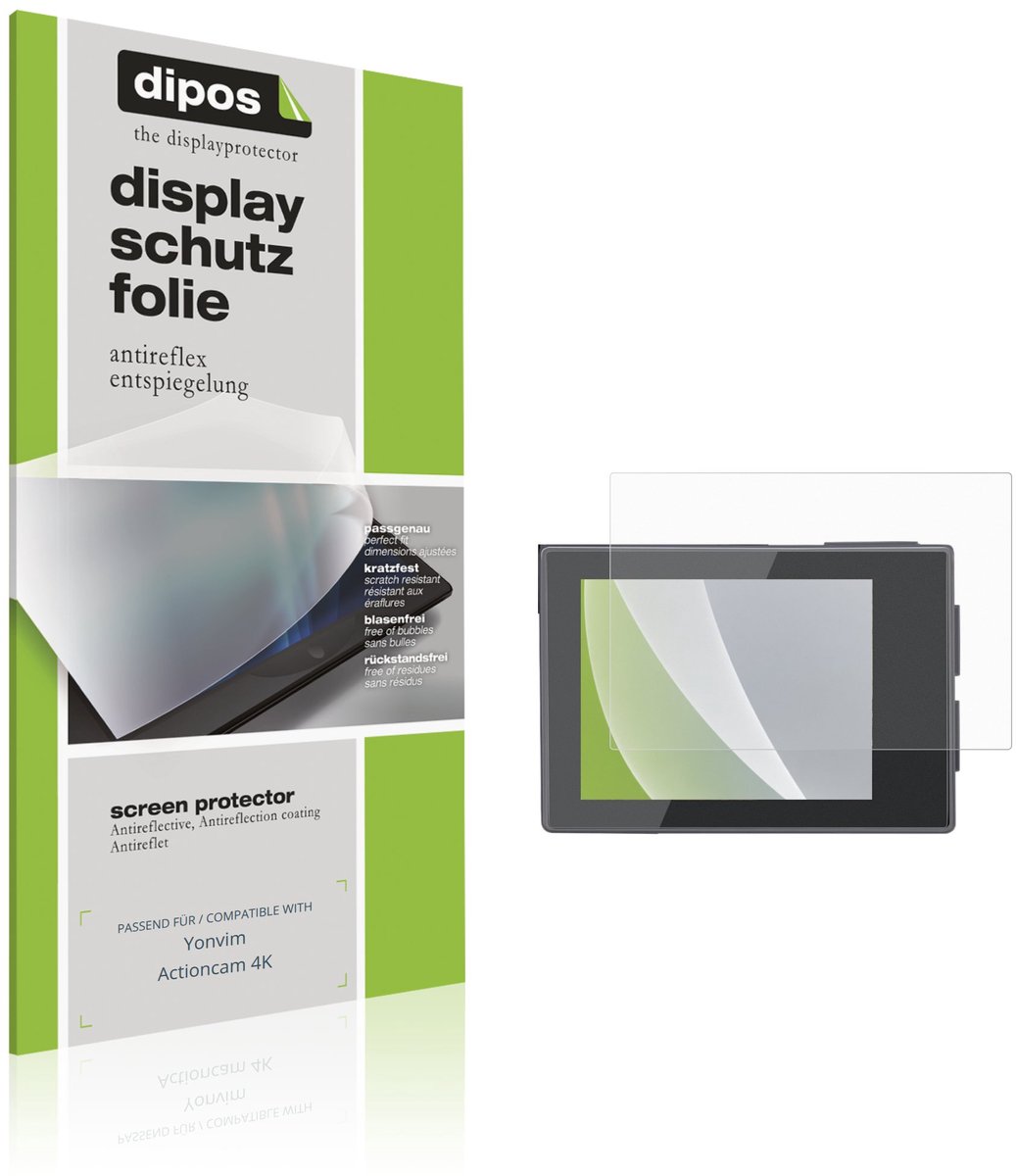 dipos – 4x Matte Beschermfolie geschikt voor Yonvim Actioncam 4K | Krasbestendige & antireflecterende Screenprotector Ultra-Thin
