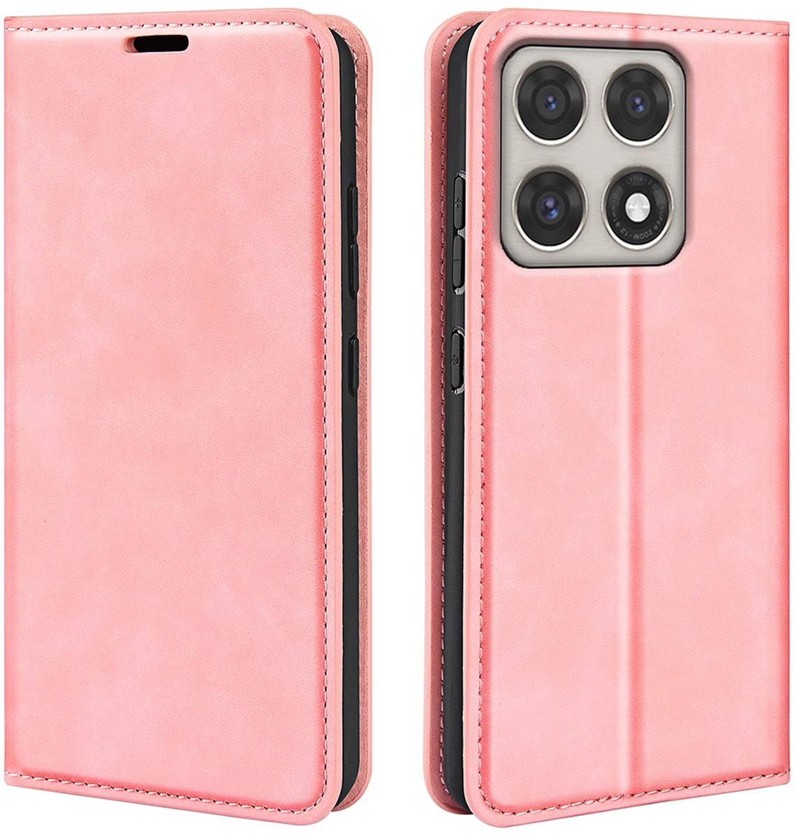 MobyDefend Hoesje - Geschikt voor Motorola Edge 70 Pro - Luxe Wallet Bookcase (Magnetische Sluiting) - Roze