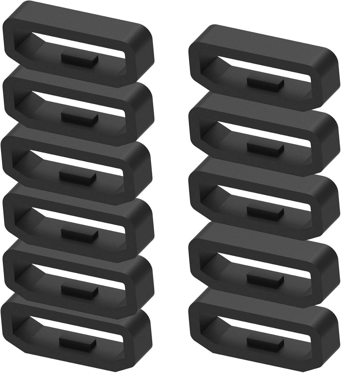 Compatibele Bevestigingsringen en Bandhouders voor Garmin Forerunner 45/45s Smartwatch, Rubber en Duurzaam Ontwerp, Zwart