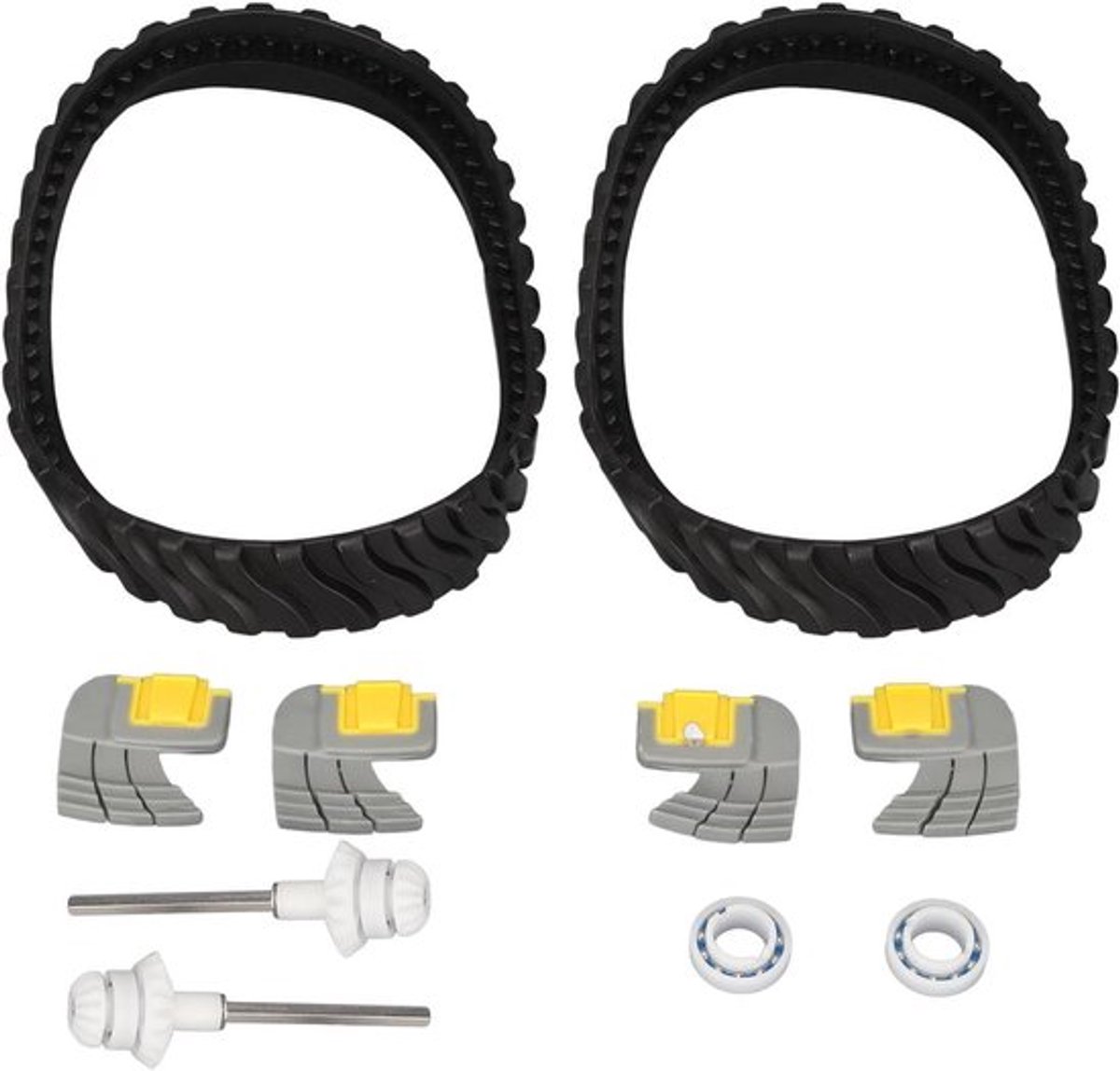Vervangende grijze rubberen bandenrailset voor zwembadreiniger, geschikt voor MX8 en MX6 Elite, duurzaam en eenvoudig te monteren voor optimale reiniging