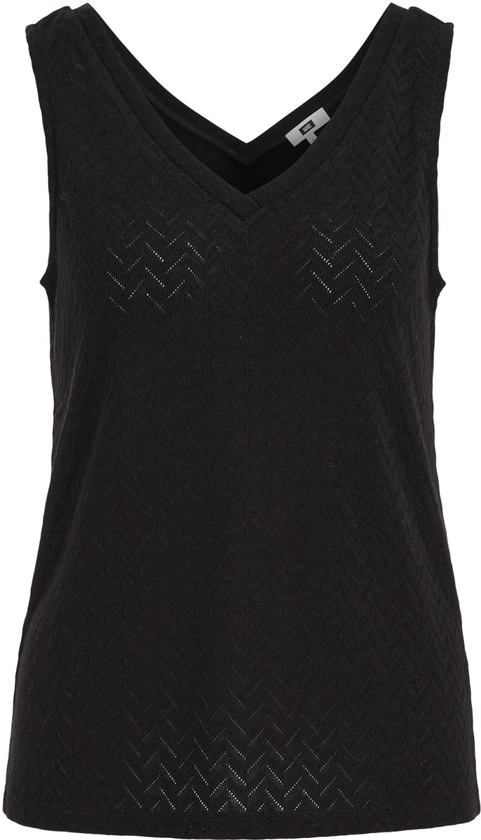 WE Fashion Dames jersey singlet met opengewerkte structuur