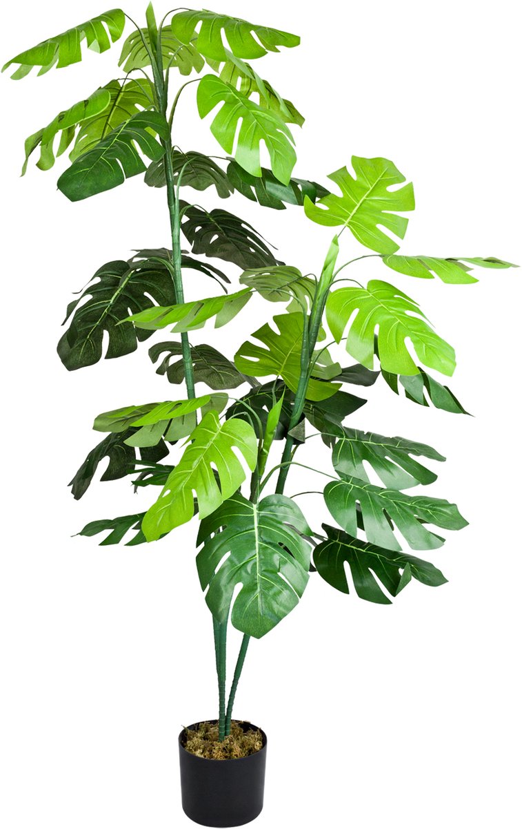 Decovego Kunstmatige Monstera, Kunstplant, 140 cm, Gedetailleerde Decoratie voor Thuis & Kantoor, Allergievriendelijk & Gemakkelijk te Verzorgen