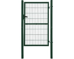 Tuinpoort / Metalen tuindeur voor gaashekwerken – 160 cm hoog, afsluitbaar (incl. palen) – Groen (V2Aox)