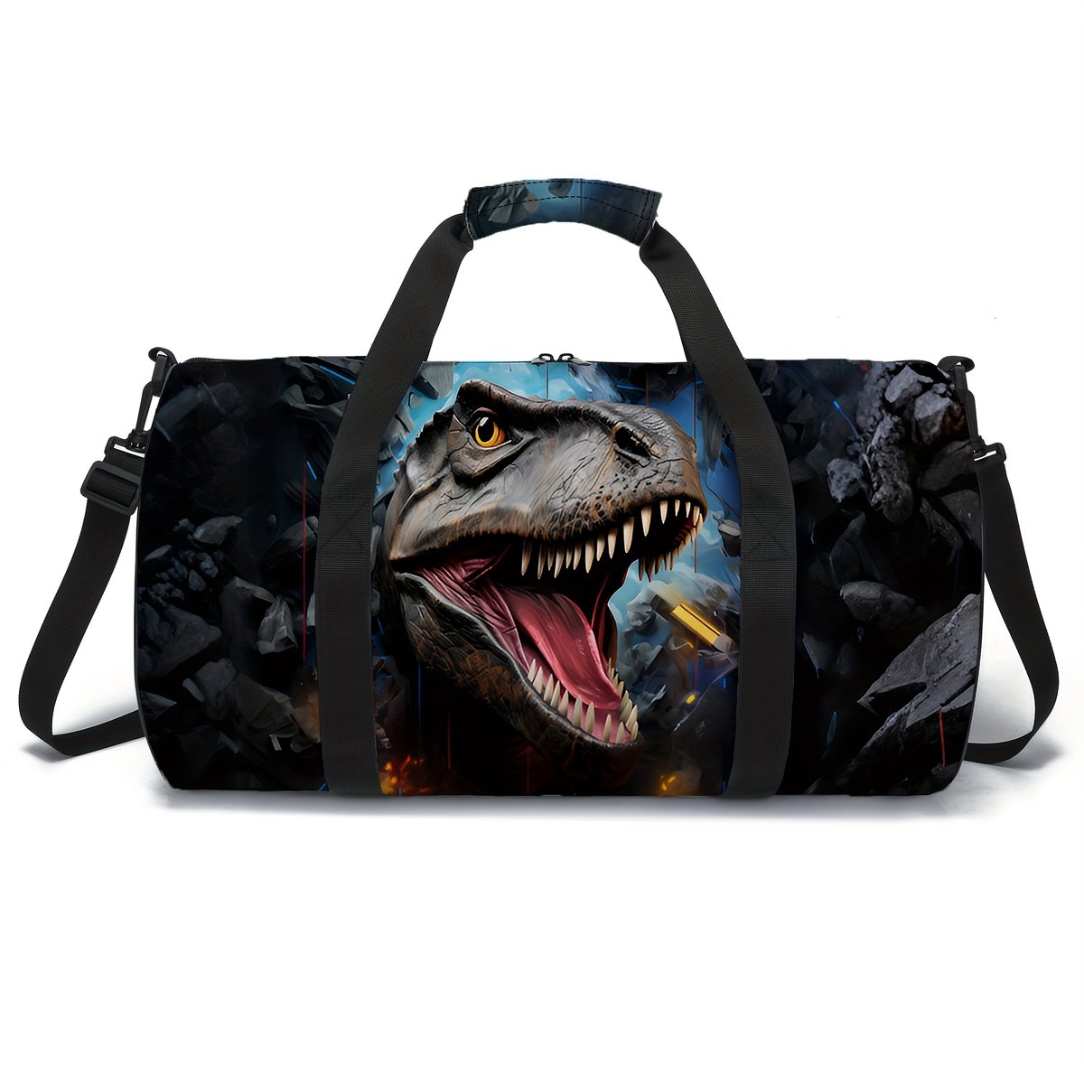 Dino Reistas Kind | Dino Sporttas Kind | Dino Weekendtas | Handbagage Kind Vliegtuig | 25 Liter | Sporttas Jongens | Weekendtas met Dino | Kogel Kindertas Peuter | Tas voor Logeren of Vakantie | 24x22x45 cm