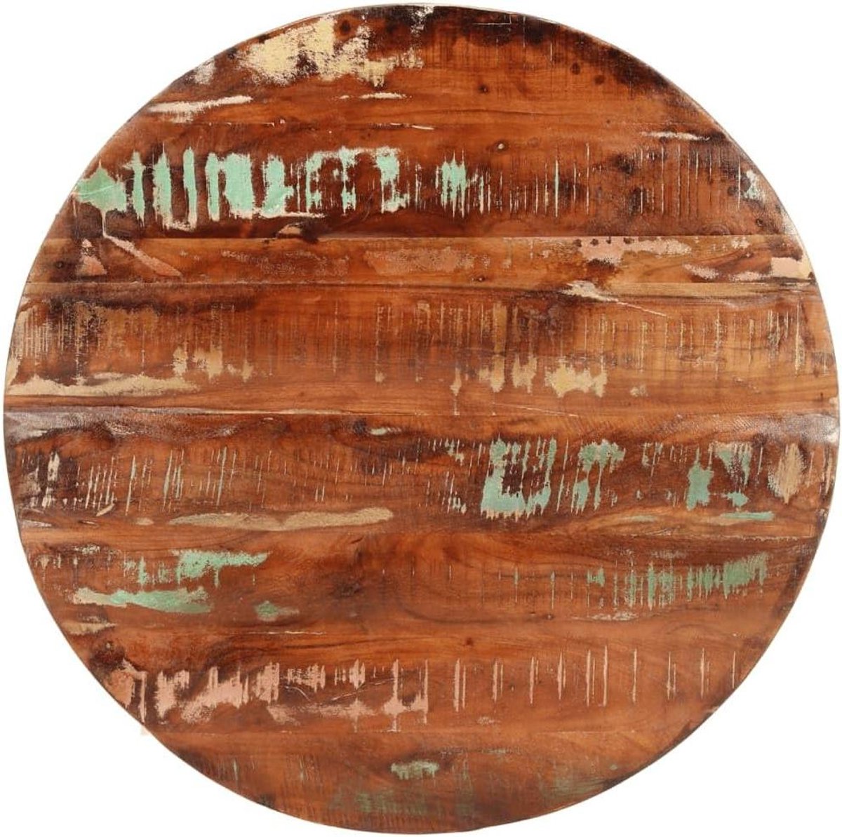Tafelblad Rond - Houten Blad - Eetkamer Opfrissen - Massief Gerecycled Hout - 90 x 25 cm - Natuurlijk Hout