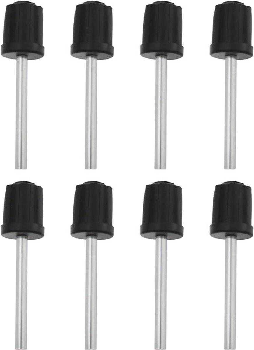 Luifel Staaf Vingerhoed - Connector - 19mm - Ondersteuning Pole - RV Caravan Tuinieren Tentoonstelling - Stappen - Geschikt voor 50x5mm Ondersteuning Pole - Zwart 8 stks - Tent Top.