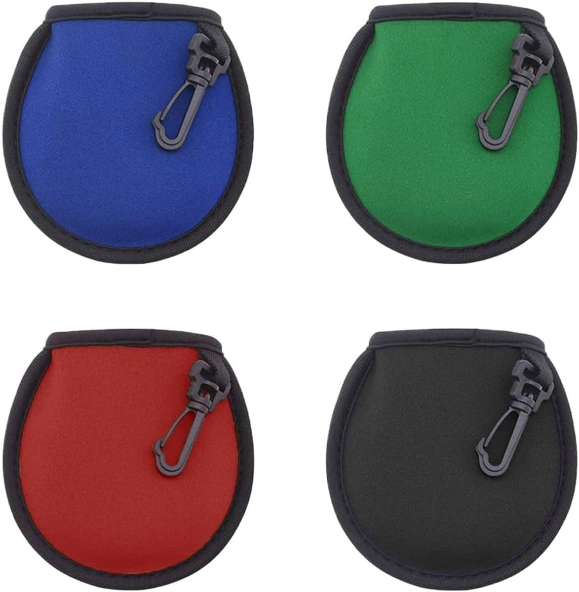 Compacte Golfbal Reinigingszak - 4 Stuks Waterdichte Golfbal Waszak met Clips en Dubbele Laag voor Efficiënte Reiniging en Onderhoud van Golfballen in 4 Kleuren