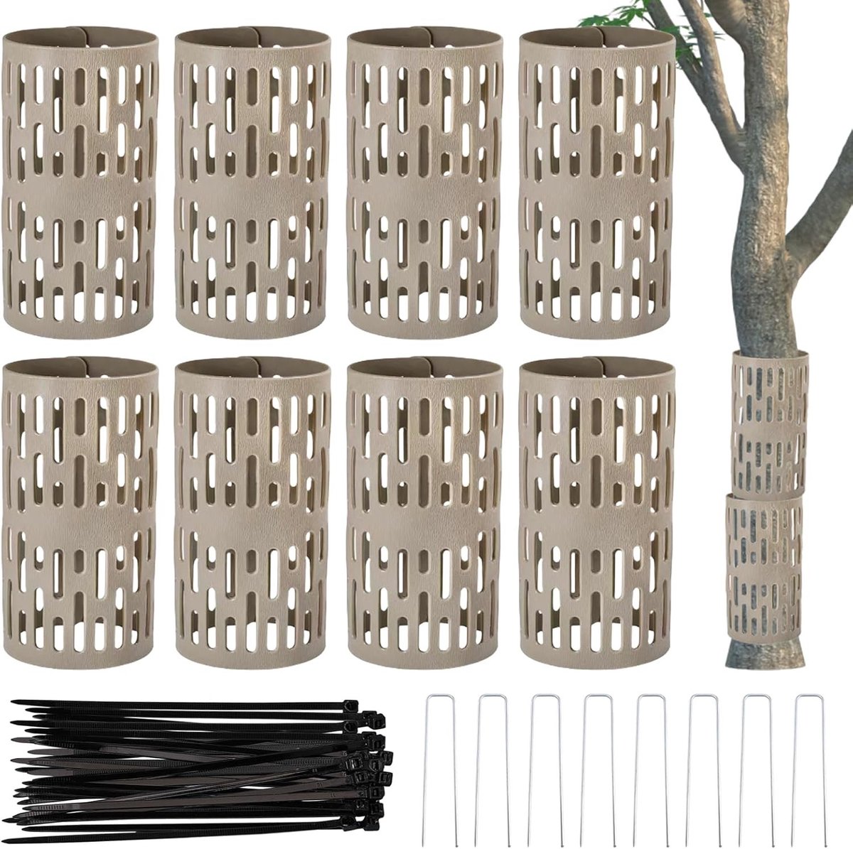 Barkbescherming voor Planten en Stammetjes, Set van 8, 34 cm x 20 cm, Bescherming tegen Schade, Ideaal voor Zaailingen en Bomen