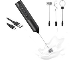 3-in-1 Elektrische Melkopschuimer - Melkklopper - Handmatig - 3 instelbare snelheden - Usb Oplaadbaar - Ei Klopper - Garde Mixer