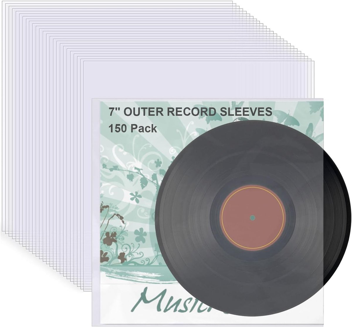 150 Stuks Beschermhoezen voor 7 Inch Vinyl Platen, Transparante en Stevige LP Hoezen, Optimale Bescherming voor Grammofoonplaten en Singles, Ideaal voor Verzamelaars en Vinylliefhebbers