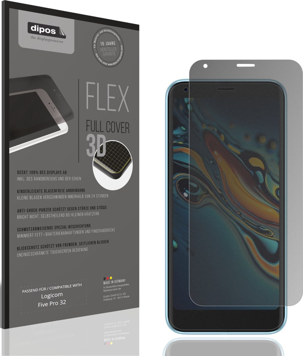 dipos FLEX – Matte Privacy Screenprotector geschikt voor Logicom Five Pro 32 | Volledige Schermbescherming | Case-Friendly