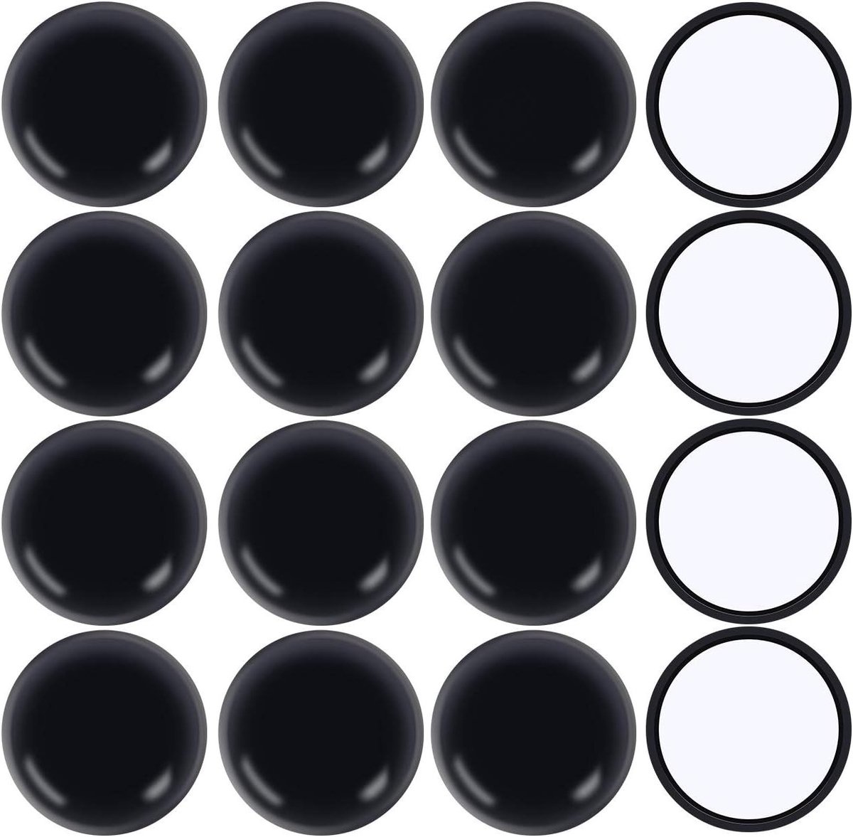 Meubelschuivers voor Tapijt - 54mm Zelfklevende Meubelverhuizers, 16 Stuks, Ronde Zwarte Pads voor Eenvoudig Verplaatsen van Meubels