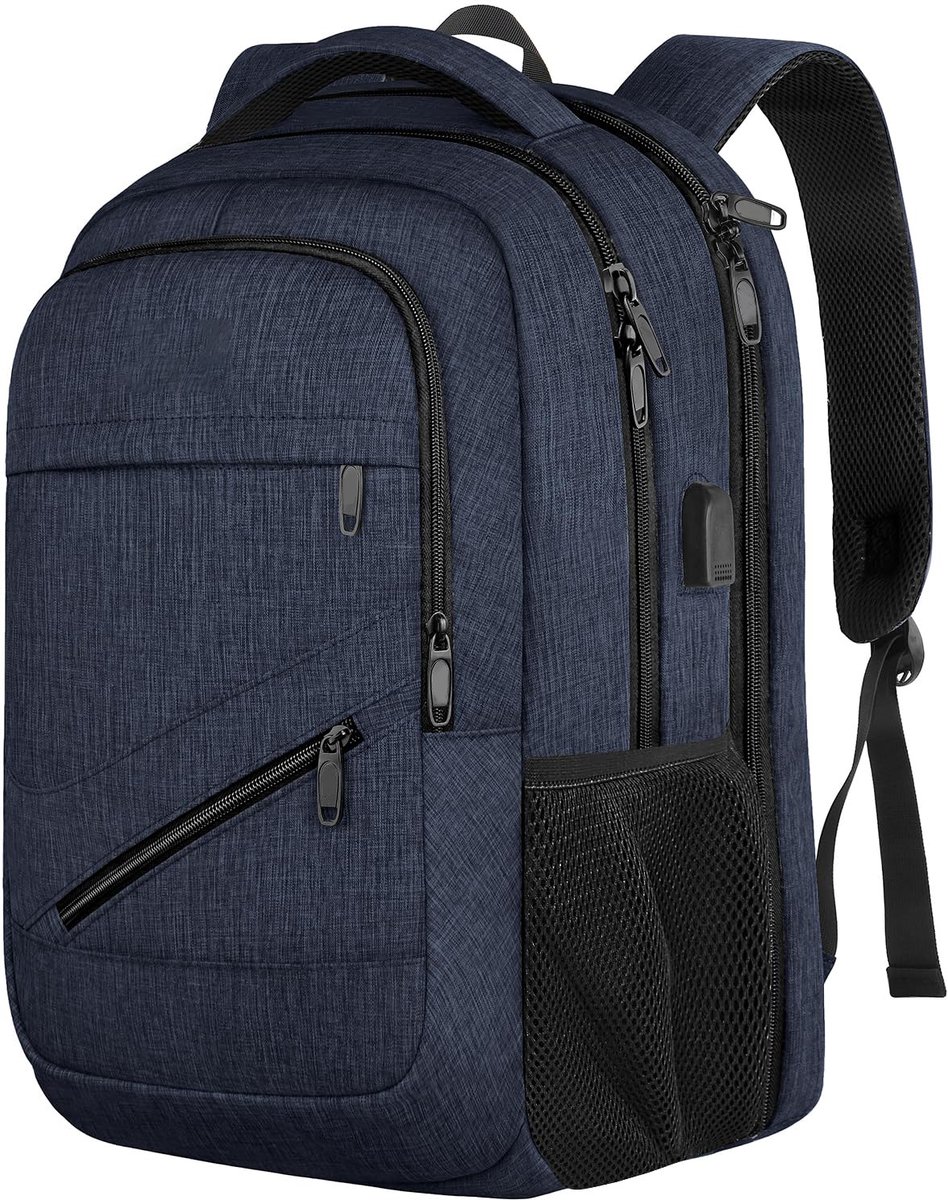 Laptop Rugzak met USB Oplaadpoort - Grote Waterbestendige Reis Rugzak - Duurzame School Rugzak Zakelijke Werk Rugzak voor 15.6 Inch Laptops Mannen Vrouwen