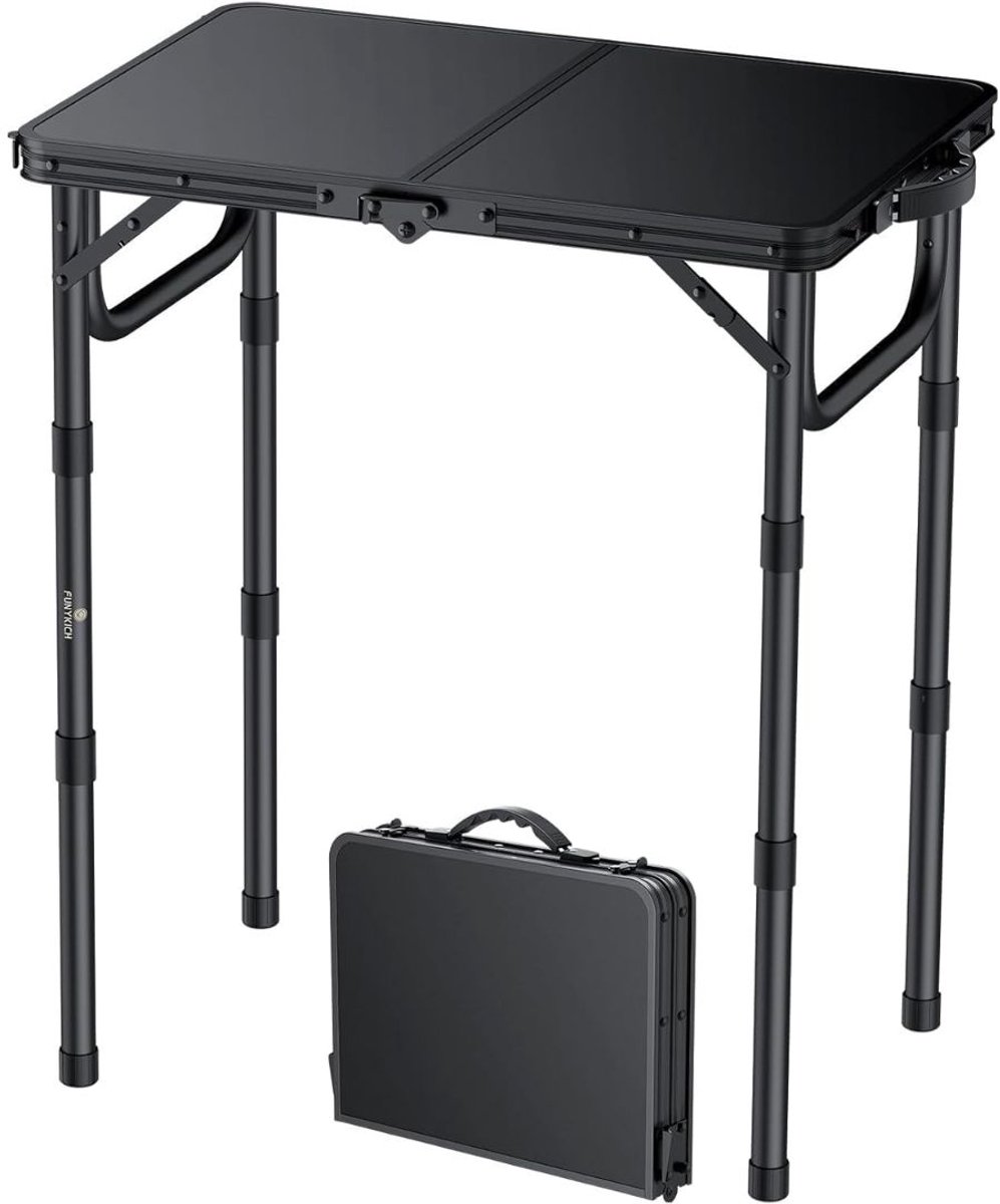 KIRA® Opklapbare Tafel - Opvouwbare Tafel - Campingtafel - Zwart - ‎40cm x 58cm x 70cm