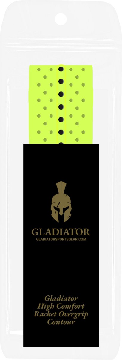 Gladiator High Comfort Racket Overgrip Contour - Griptape - Padel - tennis - pickleball - geel