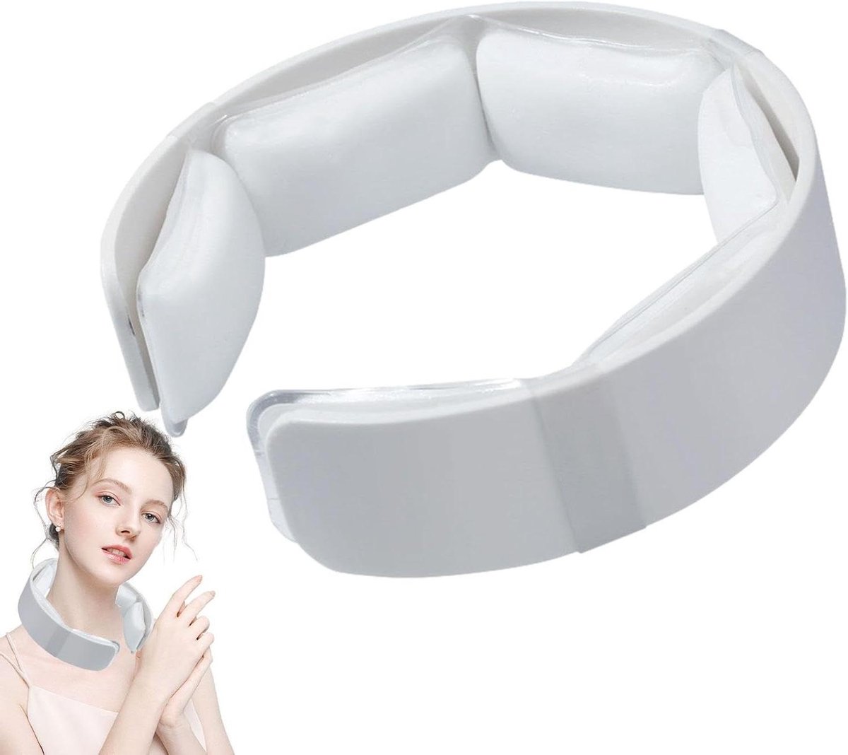 Verkoelende nekband - IJskoel slang - Outdoor activiteiten - Handsfree koeling - 17 cm lengte - Wit
