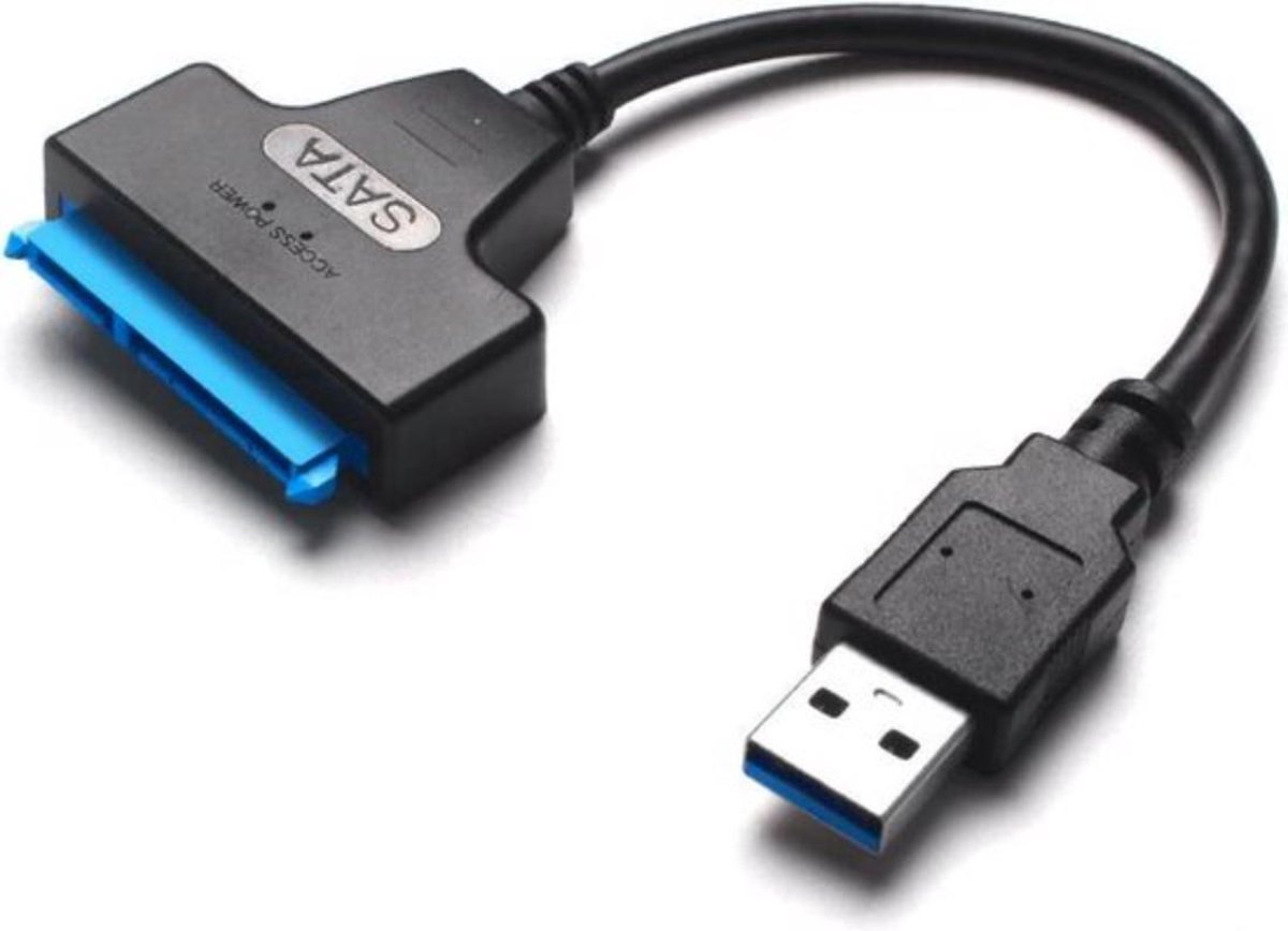 SATA naar USB kabel - Adapter - 2.5 inch SSD/HDD - Hardeschijf uitbreiden - Extra opslag - Externe schijf - Serial ATA - 22 pins - Zwart - Jonyx