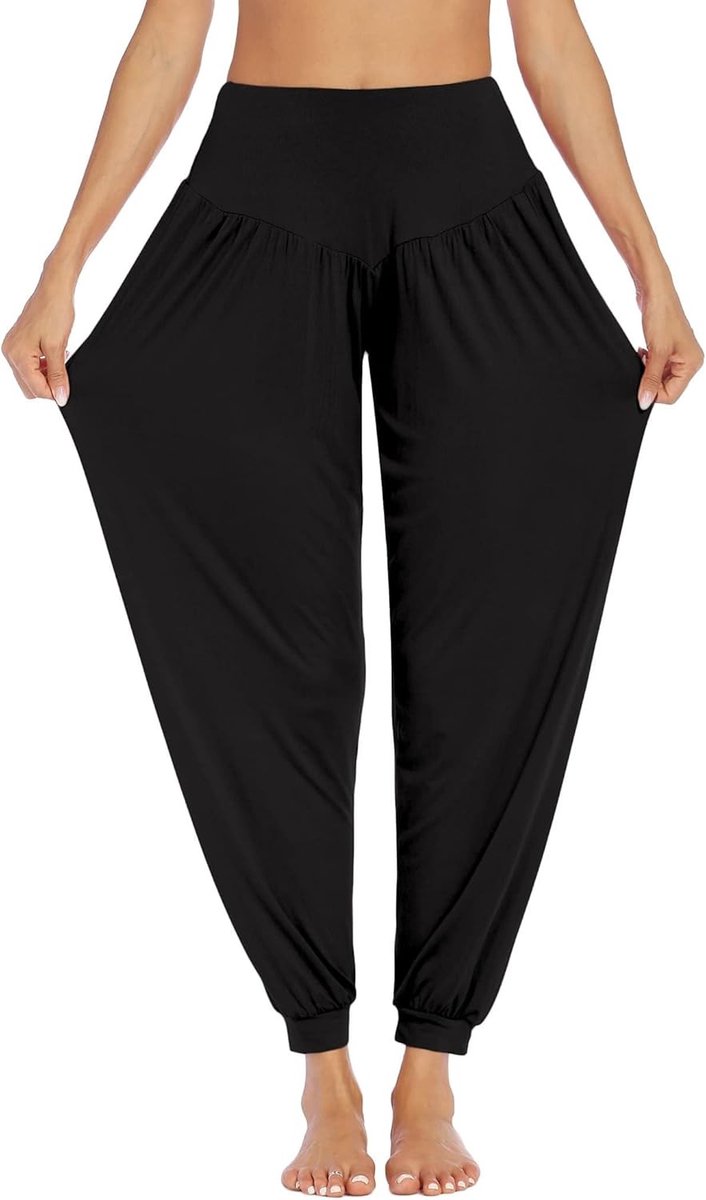 Yogabroek Dames - Katoen/Elastaan - Comfortabele Harembroek - Elegante Vrijetijdsbroek - Voor Actieve Dames