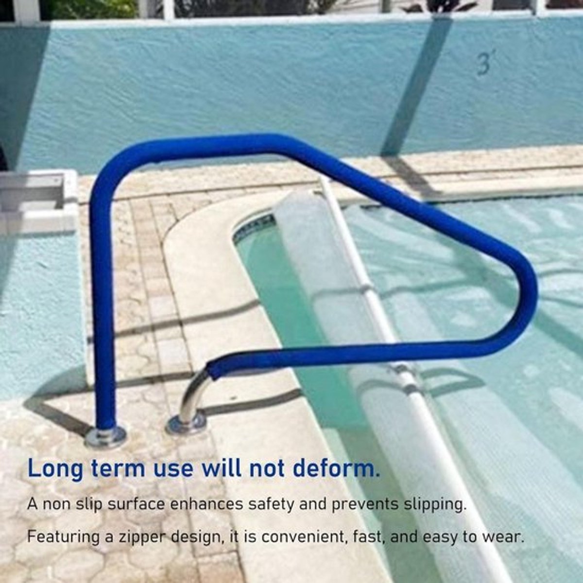 Antislip leuningafdekking zwembad - Zwembadrailafdekking - Binnen en buiten - 4FT