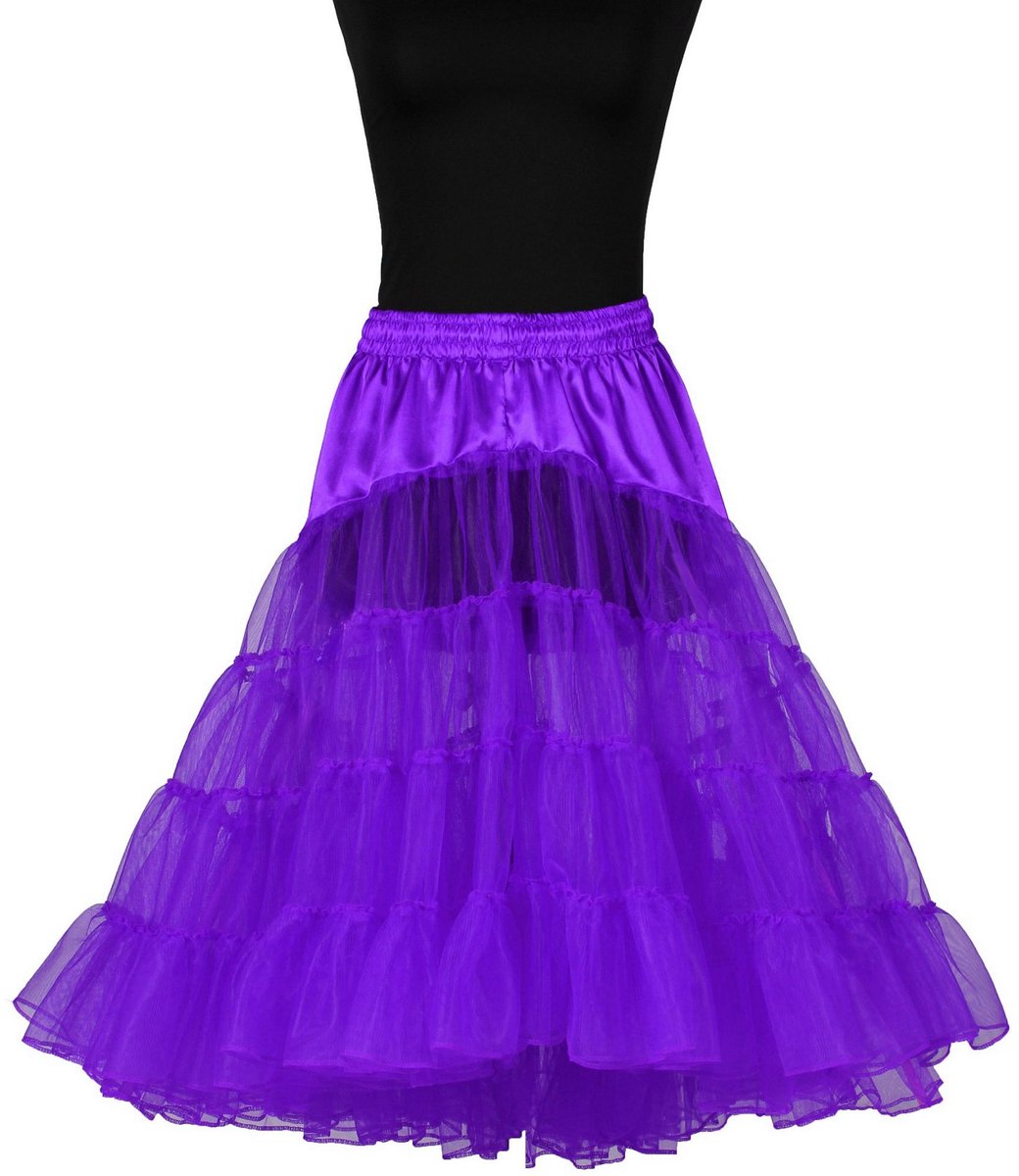 Knielengte petticoat paars