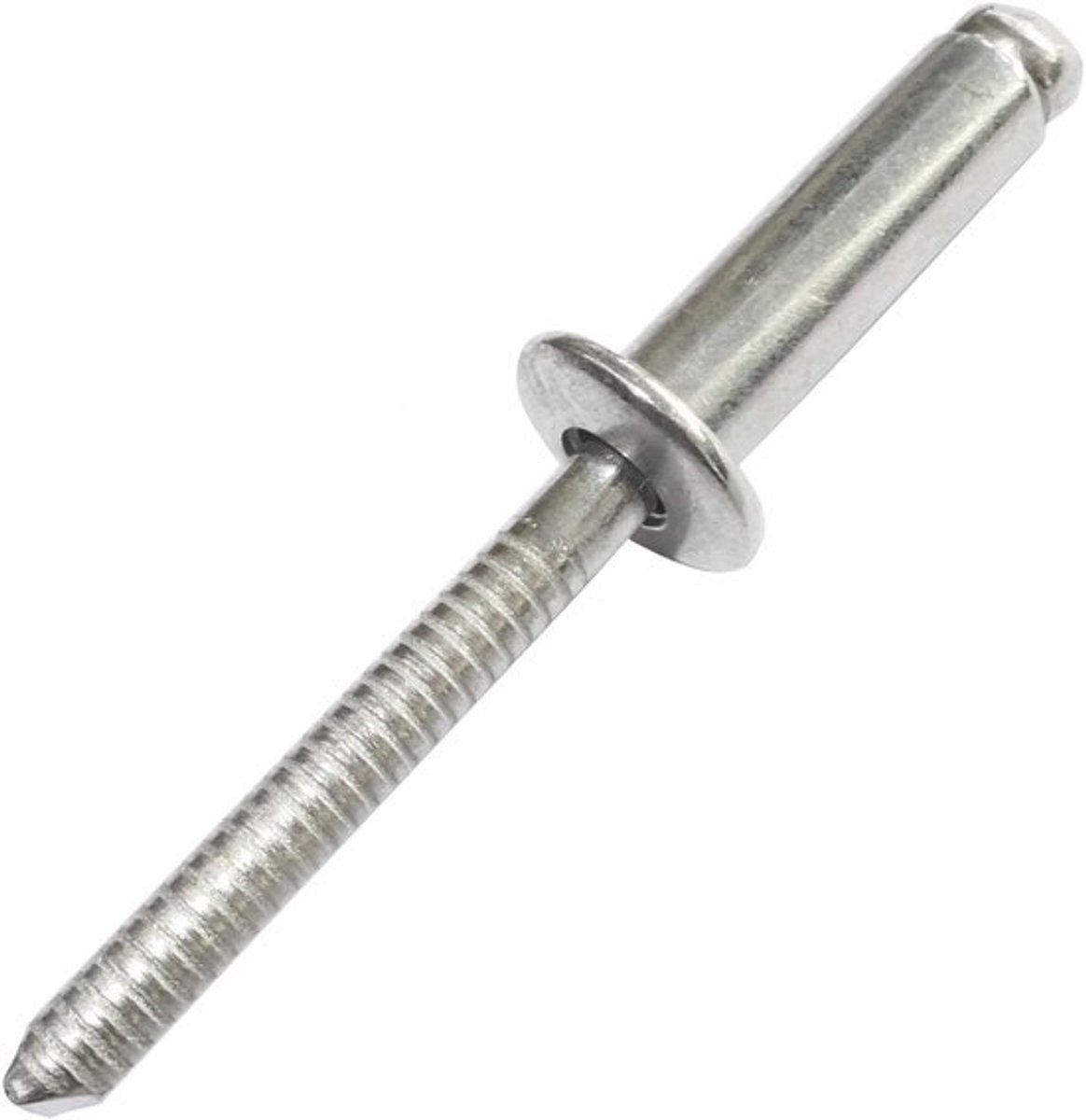 Set van 10 roestvrijstalen blindklinknagels met platte kop Ø6x20 mm, DIN 7337 A, inclusief breekstaaf voor stevige en duurzame bevestiging