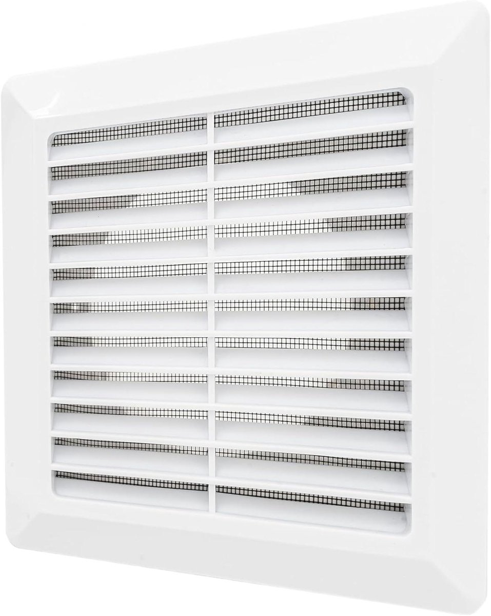 Ventilatie rooster - Afsluitrooster insectenwering - Ventilatie systeem - Met insectenwering - Ø125mm - Wit