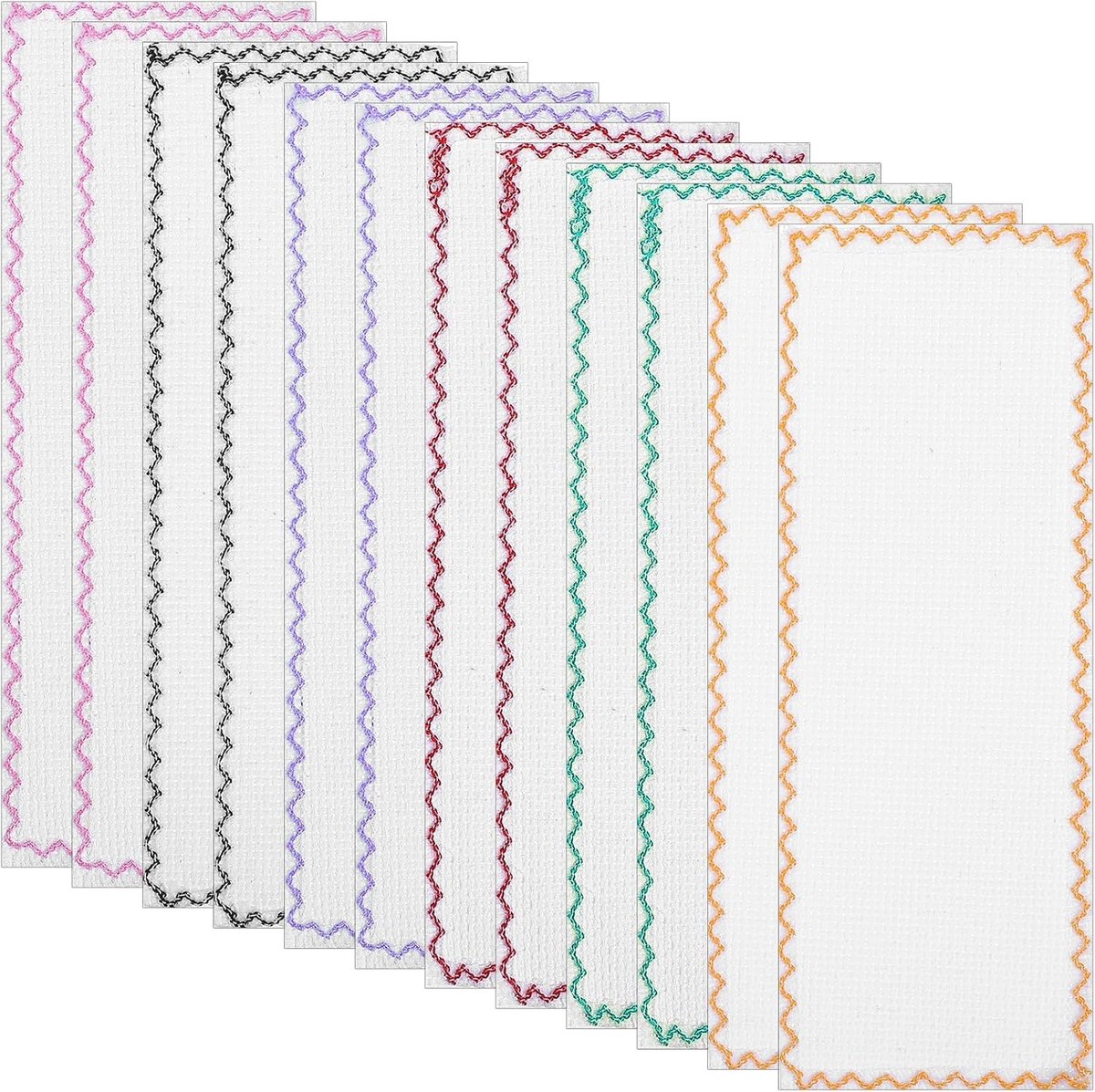 Kruissteek bladwijzer kit met 12 blanco kanten, doe-het-zelf borduurset voor volwassenen en beginners, creatief stofmateriaal, 19,98 x 6,8 cm, veelzijdig en kleurrijk