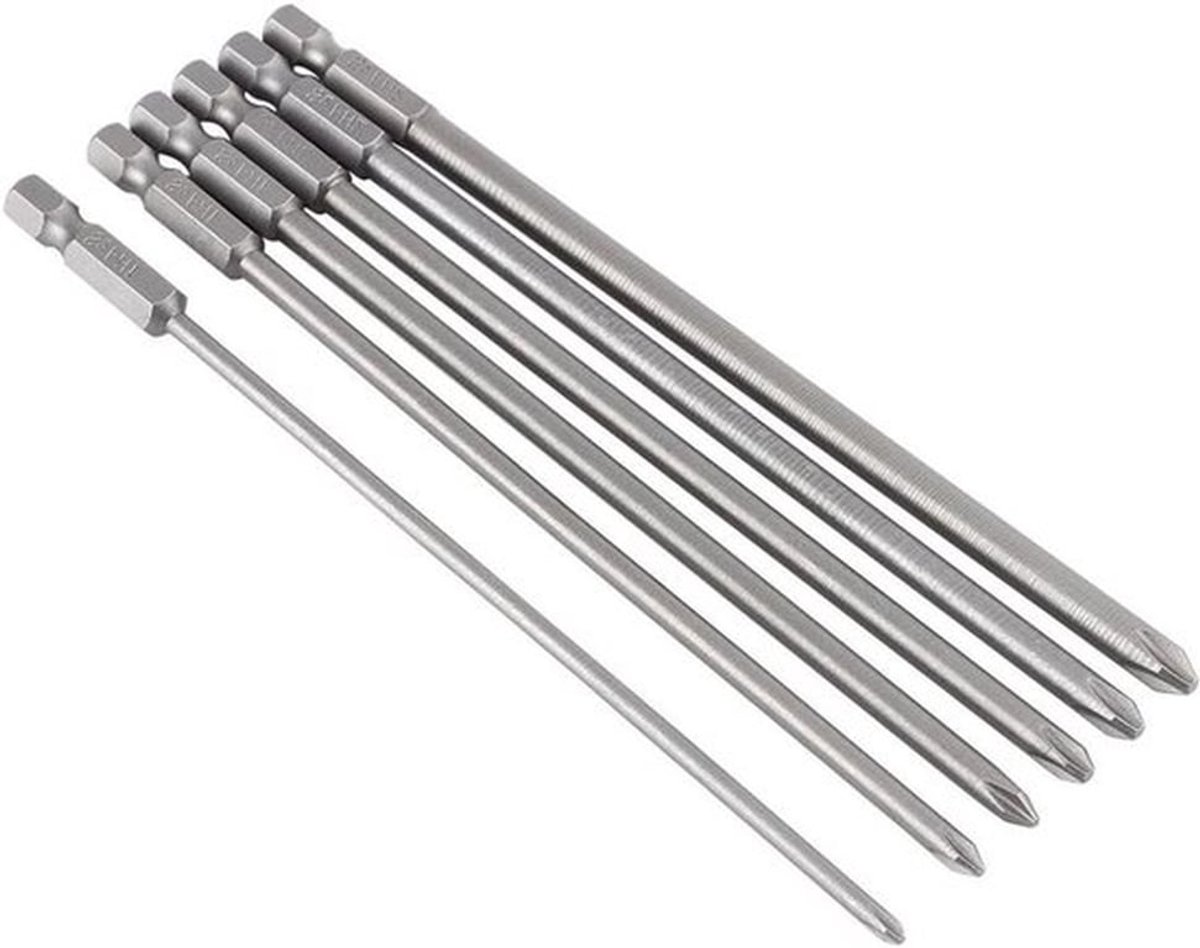 6-delige 1/4" Hex Shank magnetische schroevendraaier bit set met 150mm stalen kruiskop bits - Handige toolset voor klussen