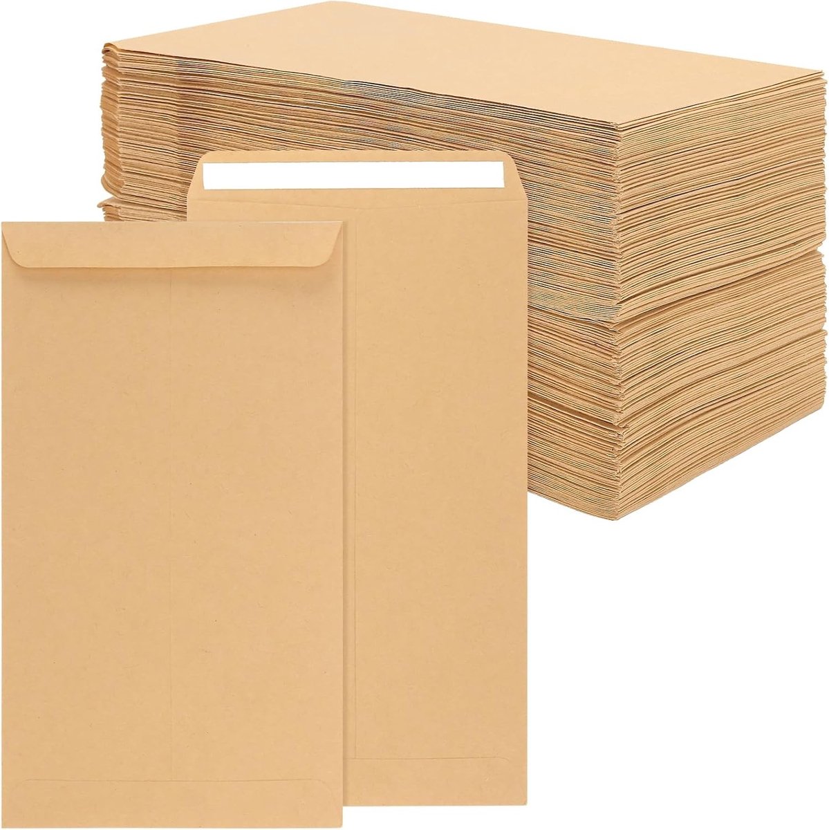 Kleine bruine enveloppen 9x16cm van kraftpapier, zelfklevend voor zaden, munten en kleine voorwerpen, 200 stuks