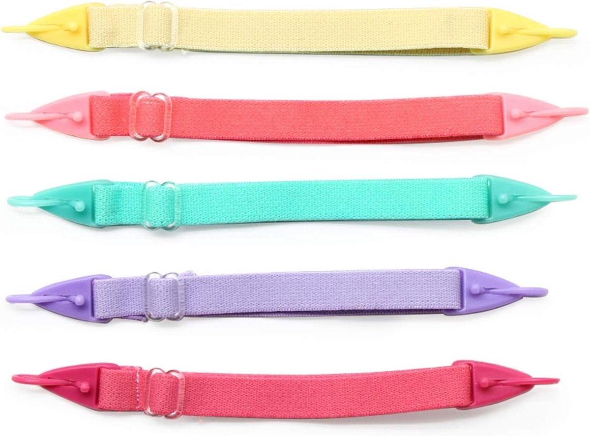 Kleurige Brillenkoord voor Kinderen, Sportbrillen Band en Hoofdband Retainer (5 Stuks per Verpakking)