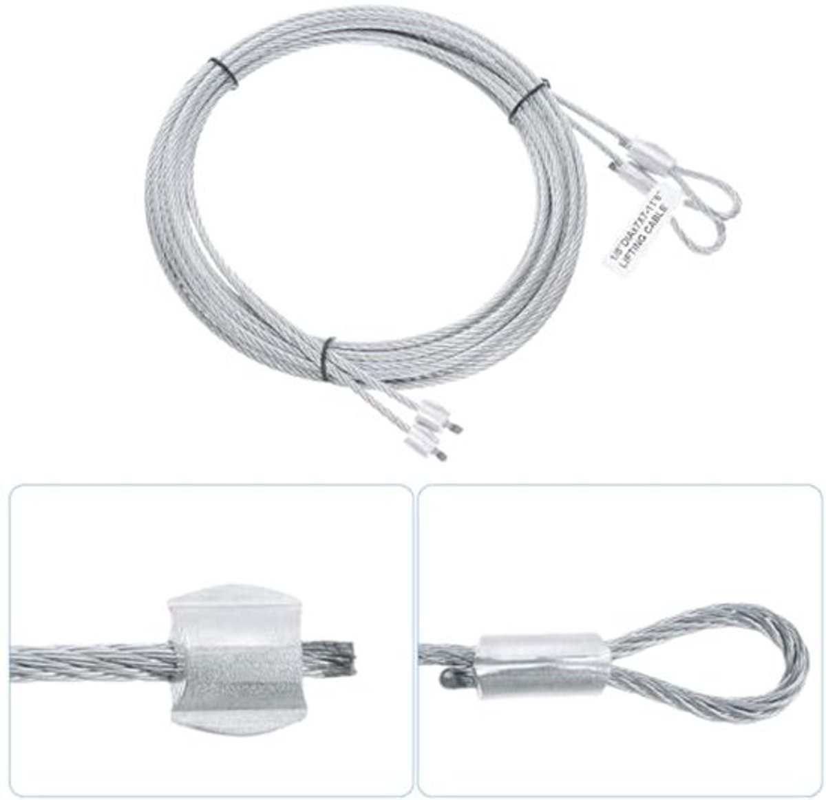 2 stuks 3,5 m Garage Deur Kabel 3 mm Diameter Torsie Veer Draad, Gegalvaniseerd Staal