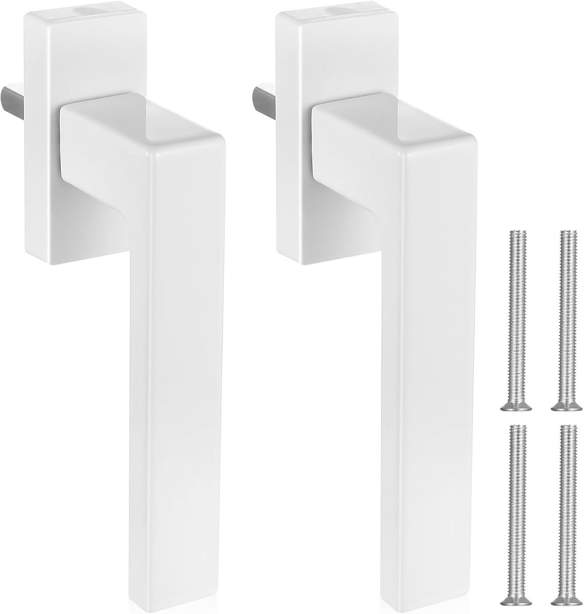 Ergonomische Aluminium Raamgrepen in Wit - Set van 2 voor Raam, Balkon en Terrasdeuren