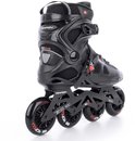 Zwarte inline skates met rode accenten en vier wielen. Zichtbaar: 'TEMPISTH', '4K' en 'SAFETY FLEX'.