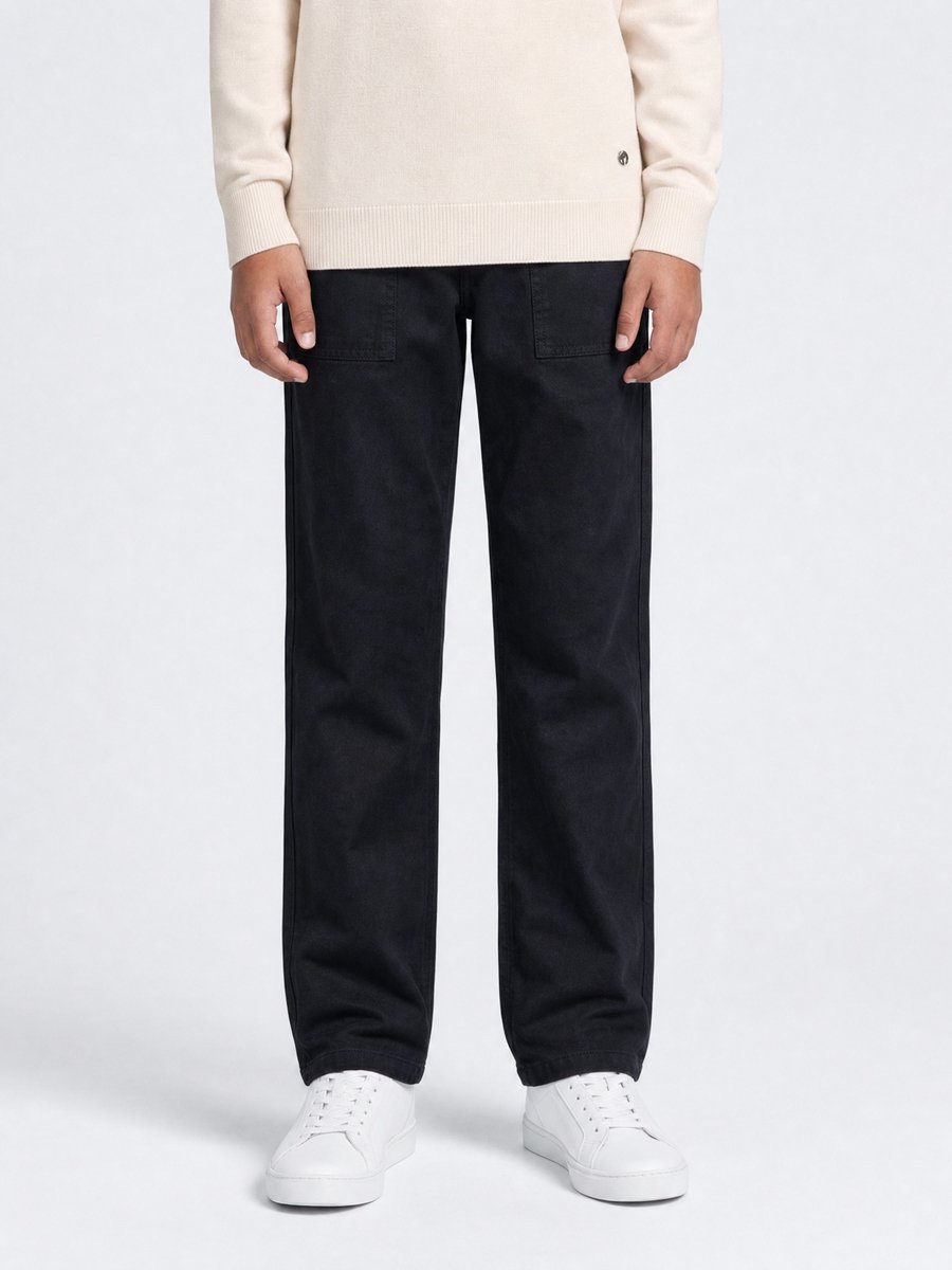 Petrol Industries - Jongens Lenox Loose Fit corduroy broek forgepoint - Zwart - Maat 128