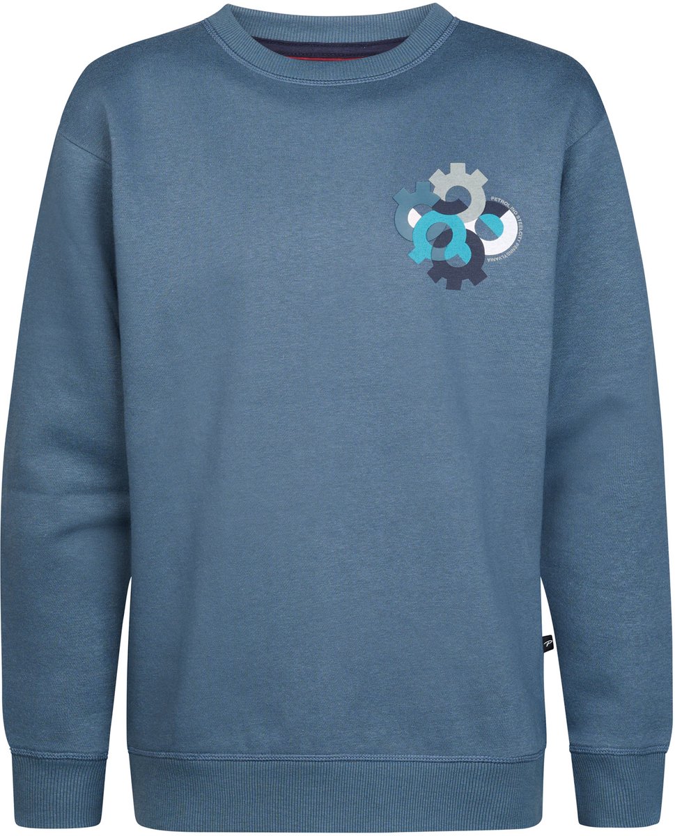 Petrol Industries - Jongens Relaxed sweater met print ironbrook - Blauw - Maat 116