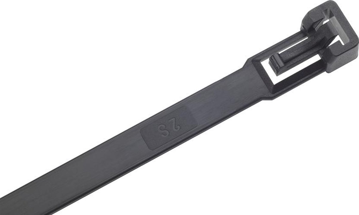 Kabelbinders nylon zwart 280x7,5mm à 100 st. verwijderbaar SapiSelco