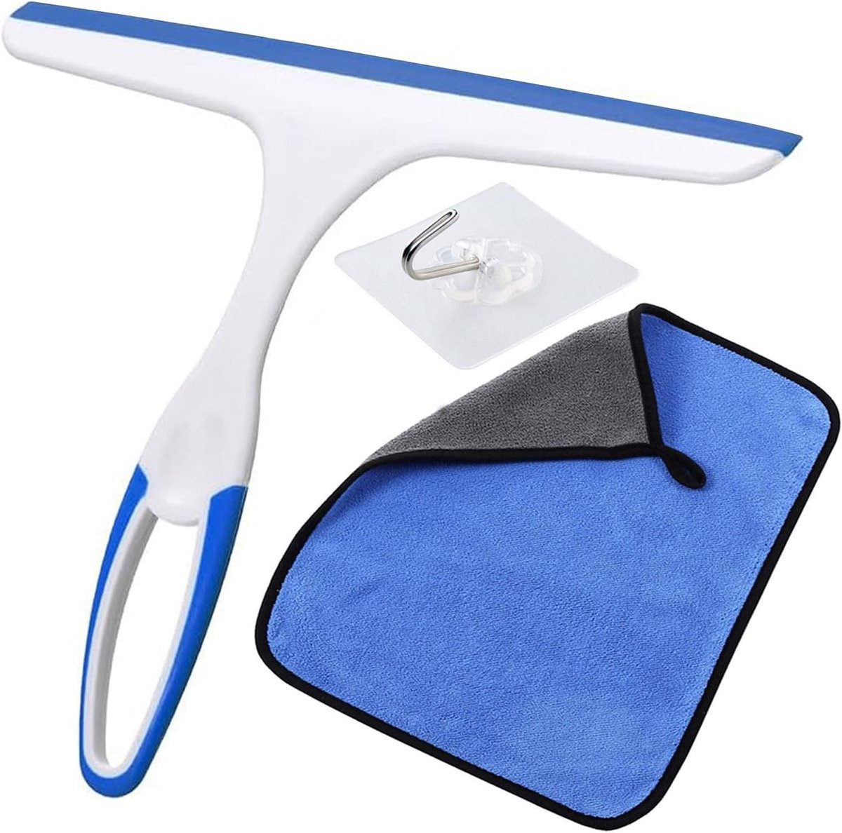 Doucheschraper - Grijs - 25,4 cm - Multifunctionele Raamwisser met Zuighaak - Voor Badkamer en Auto
