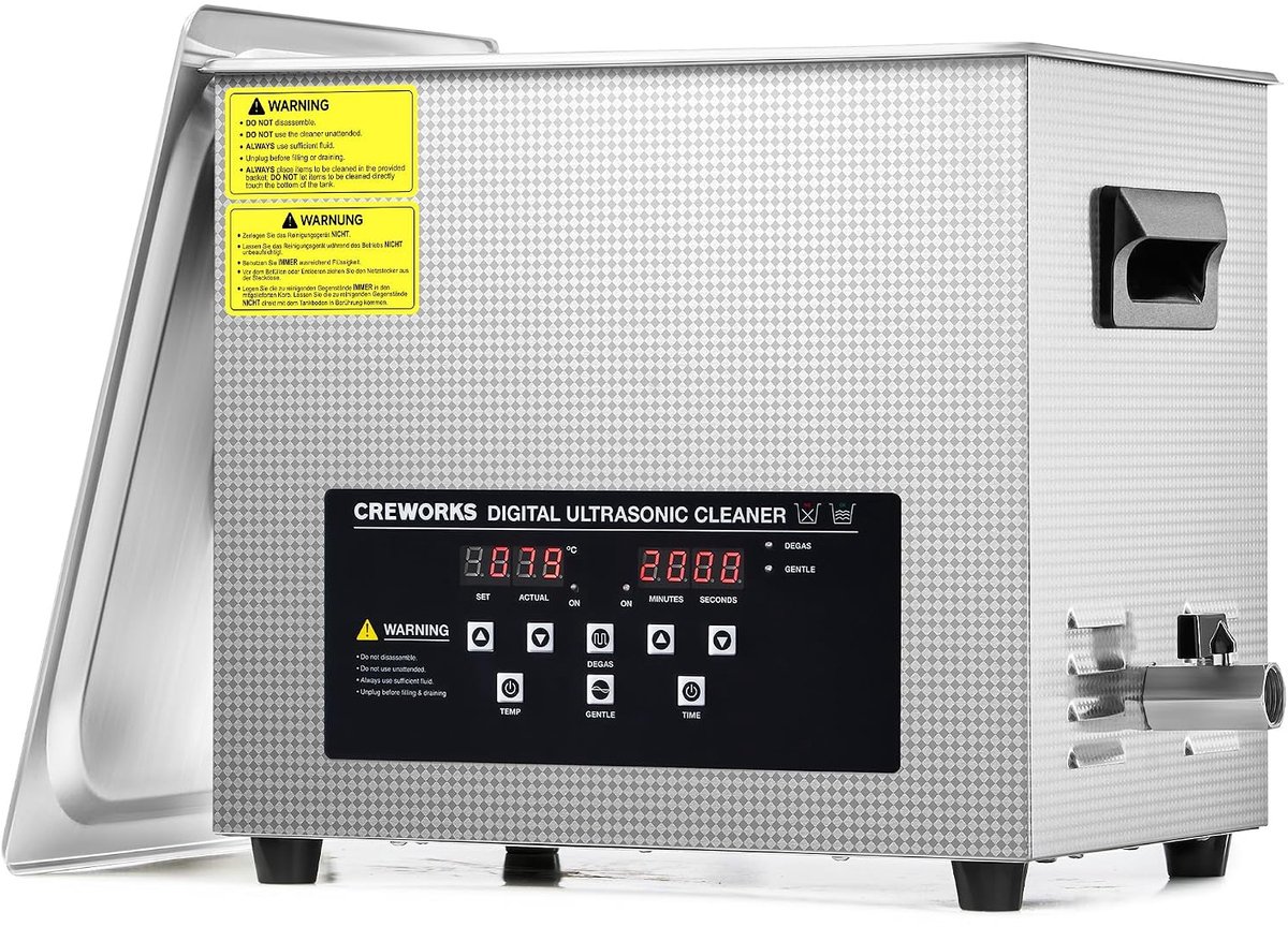 Ultrasoon Reiniger 10 L – 240 W – Verwarming 300 W – Digitale Timer tot 30 Min – RVS 304