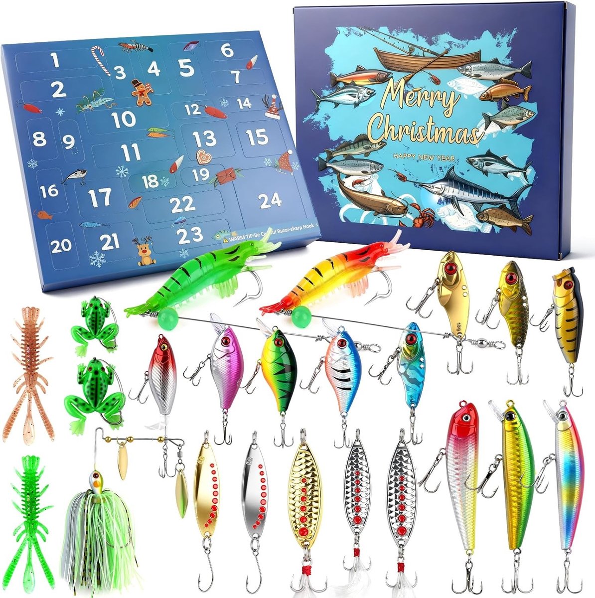 Vis Aftelkalender - Multi-kleur - 24 stuks - Kunstaas en Accessoires - Voor Vissers