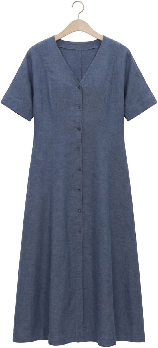 MSCH Copenhagen Mschviana Ginia 2/4 Dress Dames - Jurk - Blauw - Maat XL