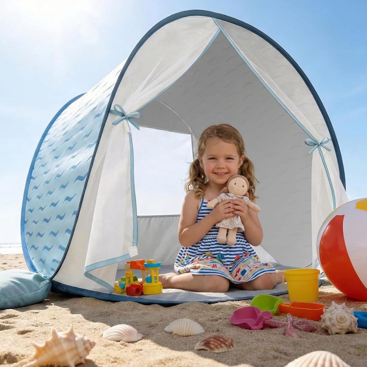 Zavio® Strandtent UV Bescherming - Strandparasol - Strandtentje Pop Up