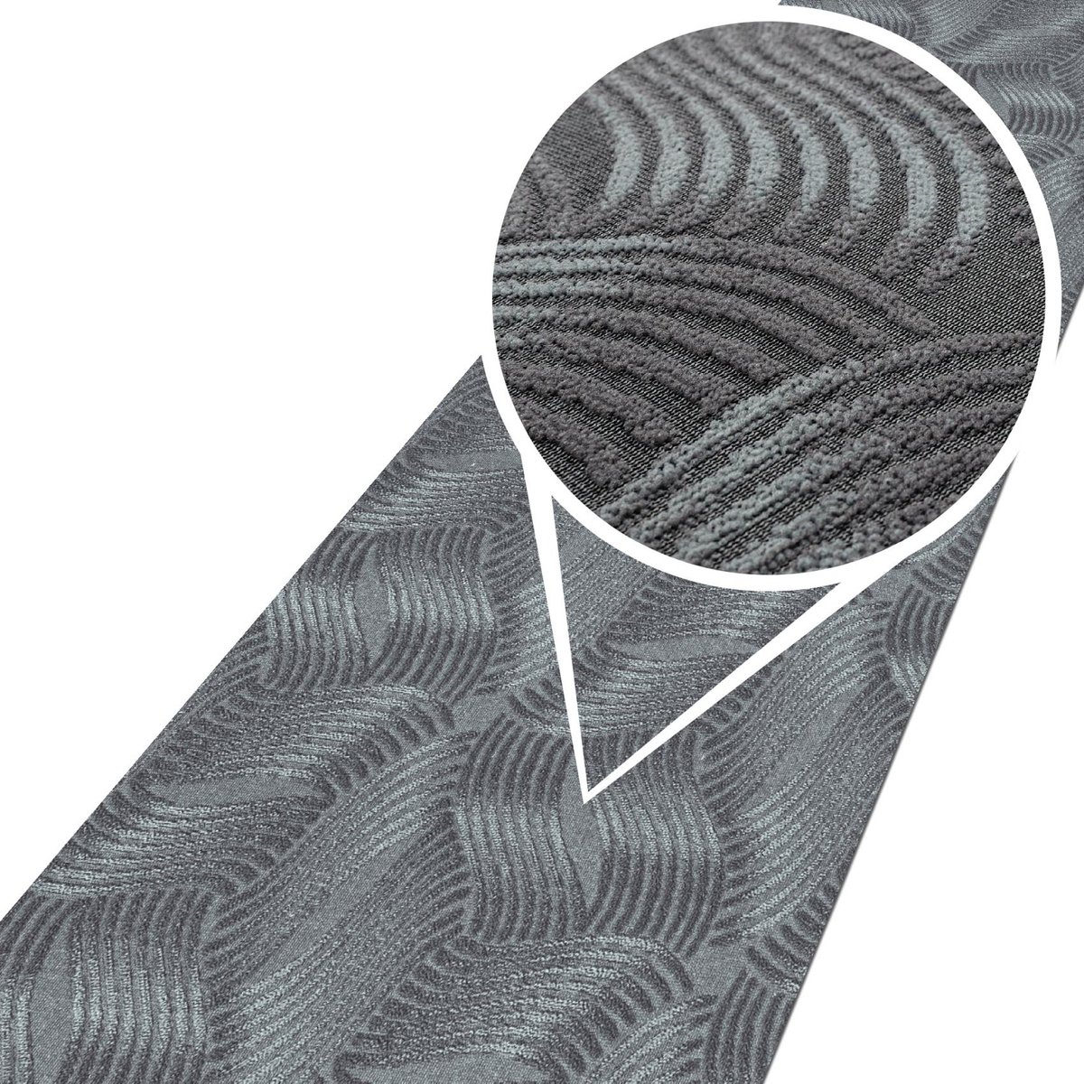 ANRO Tapijtloper Julianna Grijs 260x50cm – Velours Gangloper Antislip Keukenloper Hal Op Maat