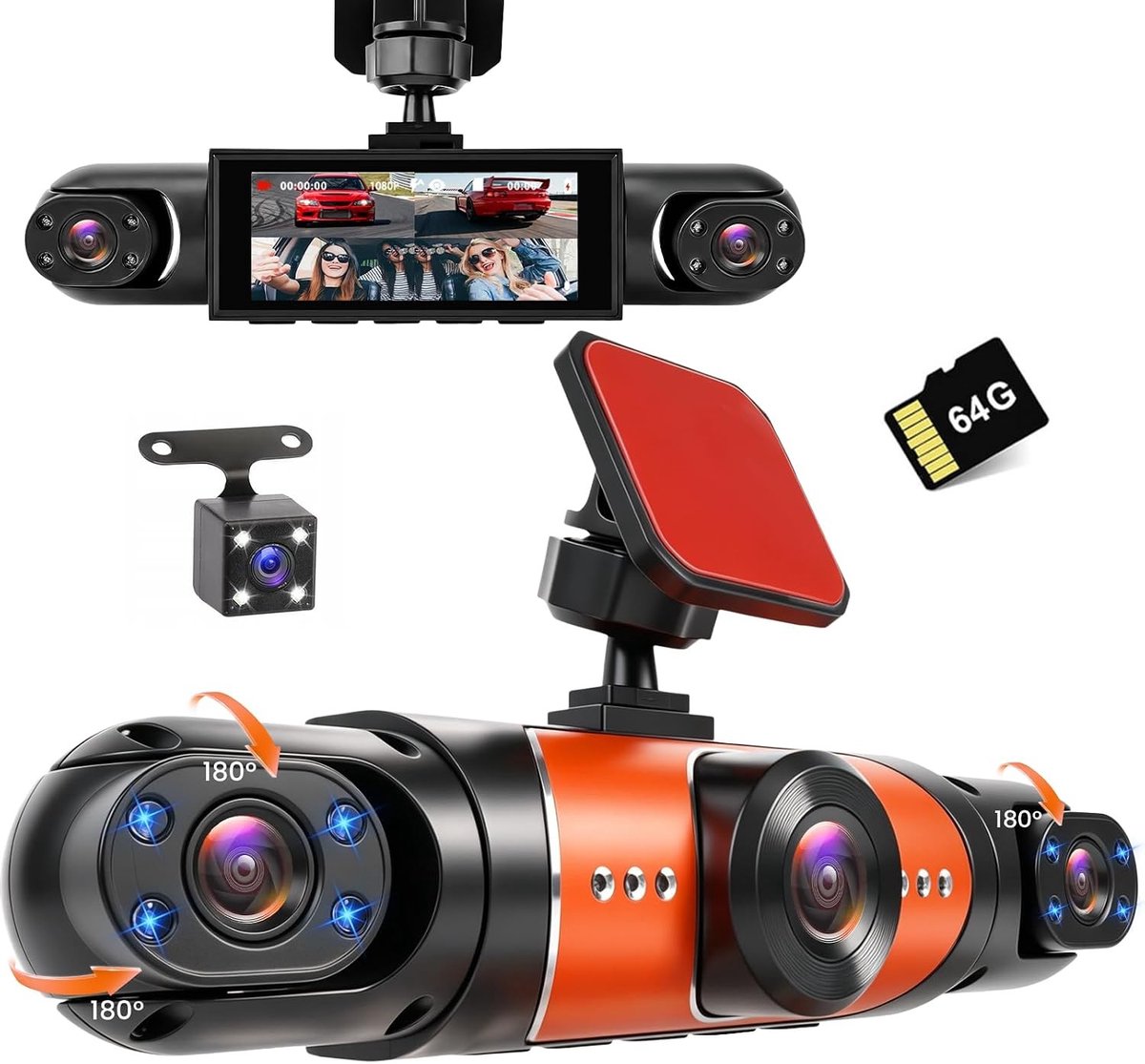 Dashcam - Zwart - 3,16 inch - 1080P Full HD - Voor Auto met Parkeerbewaking